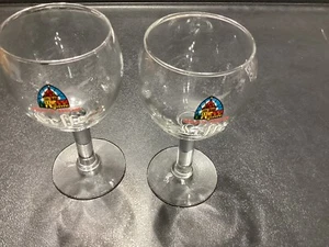 Vintage Leffe Belgium Quality Beer Stemmed Glasses Set Of 2 - Picture 1 of 9