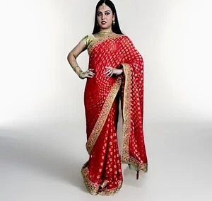 Banarasi Saree Pure Georgette Seide - Bild 1 von 10