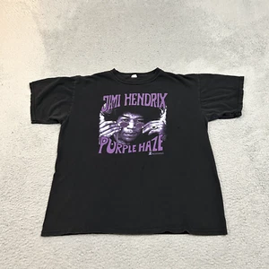 Camicia vintage Jimi Hendrix uomo grande nera viola Haze manica corta Y2K 2005 - Foto 1 di 14