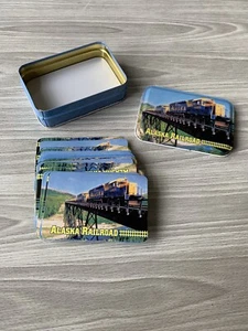 Vtg Playing Cards Souvenir ALASKA RAILROAD Advertising Complete 54 Card Deck Tin - Picture 1 of 2