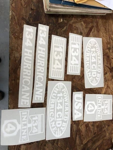 WILLYS JEEP F-134 HURRICANE MISC. VINYL DECALS - Picture 1 of 1