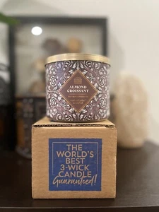 ALMOND CROISSANT 3-Wick SCENTED Candle by Bath and Body Works 14.5 oz/ 411g NEW - Picture 1 of 2