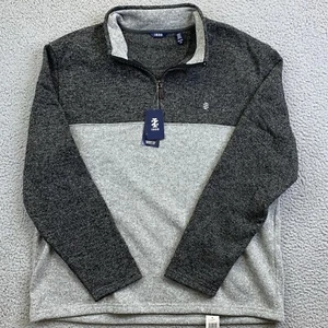 IZOD Mens Sweater Tech Thermasoft 1/4 Zip Fleece Gray Golf Logo 2XLT Long Sleeve - Picture 1 of 9