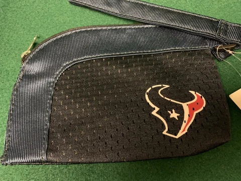 HOUSTON Texans NFL Small BLUE Zip Wristlet/Purse NWT + Bandana Cover