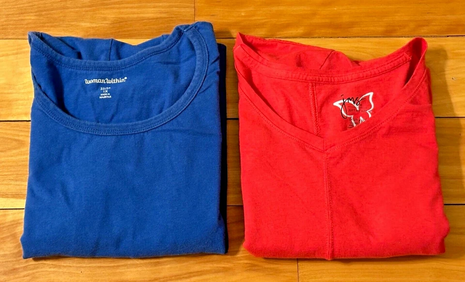 LOT of 2 - Women's Long Sleeve Athletic T-Shirts - BOTH SIZE 22/24 - JMS - Image 1 of 3