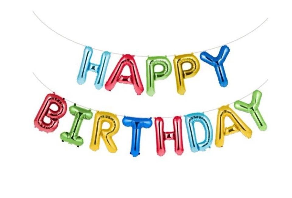 2 Way To Celebrate 16" Rainbow HAPPY BIRTHDAY Balloon Banner Bunting