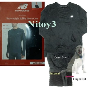 New Balance Quality Thermal Base Layer Long Sleeve Shirt-Bubble Fleece Men LARGE - Picture 1 of 1