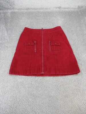 Falda Marc Jacobs Mujer 6 Roja Lona Cremallera Frontal Carga Línea A y2k  Foto 1 de 4