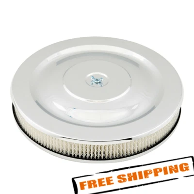 Mr. Gasket 1480 Chrome Air Cleaner - 14 Inch Diameter x 2-1/4 Inch Tall - Image 1 of 4