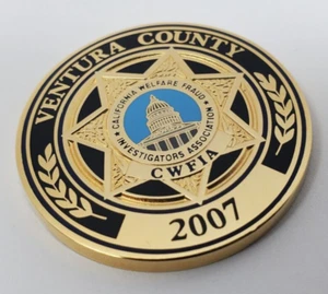 Ventura County, Kalifornien Wohlfahrtsbetrug, Ermittlungen Assn. Challenge Coin    - Bild 1 von 8