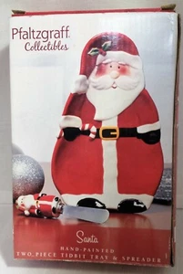PFALTZGRAFF SANTA CLAUS TIDBIT TRAY & SPREADER IN BOX CHRISTMAS - Picture 1 of 7