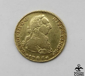 1788 Spain 2 Escudos Gold Coin 6.7g ~22.4mm Dia. KM# 417a King Charles III - Picture 1 of 6