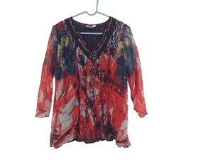 Alberto Makali Damen Bluse Large Pullover Kurzarm Rot - Bild 1 von 8