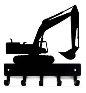 Excavator Key Holder Rack Wall Hanger 5 Hooks, Made in USA Metal - Picture 1 of 6