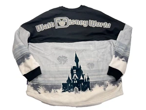 Disney World Castle Spirit Jersey Sherpa Fleece Black White Size XXL - Picture 1 of 4