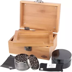 Scatola portaoggetti premium antiodore bambù con serratura - kit di archiviazione con accessori - Foto 1 di 7