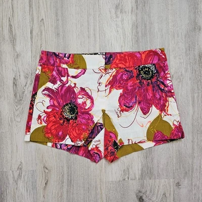 Pantalones Cortos Trina Turk Corbin Demure Femenino Ojales Rosa Multi Bolsillos Florales Talla 2 Foto 1 de 4