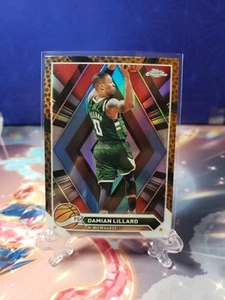 2023-24 Topps Chrome Orange Basketball Refractor Damian Lillard #132 Bucks - Picture 1 of 2