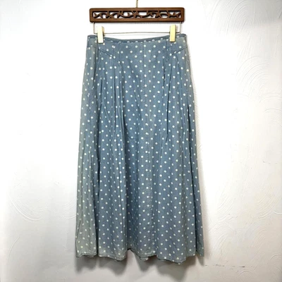 Falda GAP Vintage Años 90 Cambray Lunares Midi Algodón Nuevo Antiguo Stock Talla 13/14 Foto 1 de 4