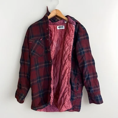 Shelter Bay Flecha Franela Acolchada Camisa Chaqueta Chaqueta Rojo Negro Mezcla Lana M Foto 1 de 4