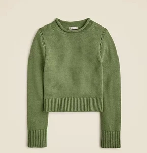 J.Crew $90 Heritage cotton Rollneck™ sweater Green Size Medium CE485 - Picture 1 of 4