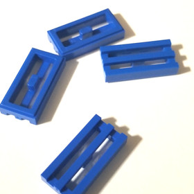 4X NEW LEGO 2412 / 30244 1x2 Tile Grille (with Bottom Groove) Blue LOT OF 4
