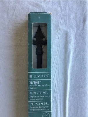 Juego de varilla de cortina y remate 28”-48” Levolor nuevo en caja flecha gótica hierro forjado Foto 1 de 4