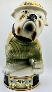 Vintage Jim Beam Bourbon Devil Dogs USMC Bulldog Dog Mascotte 1979 Decanter 🥃 - Foto 1 di 11