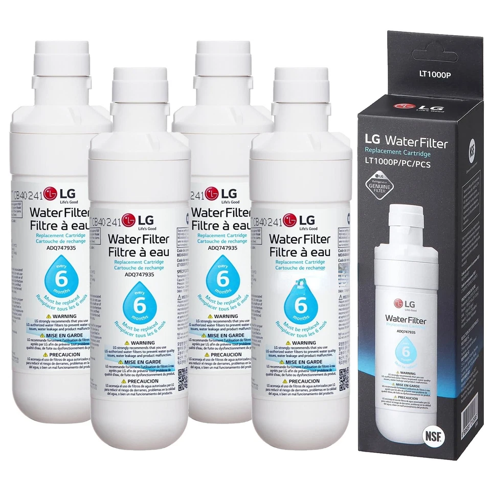 PACK de 4 filtros de agua helada para refrigerador para LG LT1000P ADQ747935 nuevos Foto 1 de 4