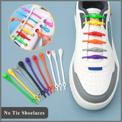 Lacci elastici pigri in silicone senza lacci lacci scarpe senza lacci per adulti bambini sneaker - Immagine 1 di 4