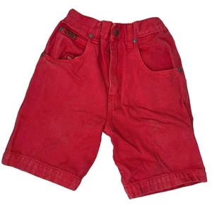 Vintage 90s Girls Shorts Size 4T Red Denim 100% Cotton Punk Goth Emo - Picture 1 of 10