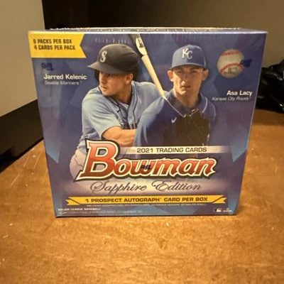 2021 Bowman Sapphire Baseball Hobby Box! 1 Auto Per Box! New, Factory Sealed! - Image 1 of 4