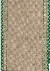 MILL HILL 24 COUNT FABRIC STITCHING BAND FOR CROSS STITCH - GREEN EDGE (5" WIDE) - Picture 1 of 1