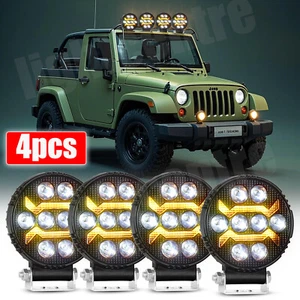 4X 4inch LED Work Light Pods Strobe amber DRL Driving Fog Lamp Truck Offroad SUV - Bild 1 von 8