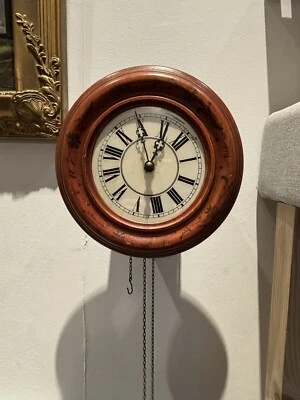 Horloge En Bois Fin 19 ème À restaurer - Photo 1/4