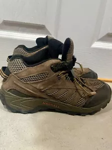 Merrell Youth/Junior Moab Ventilator Lace Walnut Mid Hiking Shoes Size 5 - Picture 1 of 7