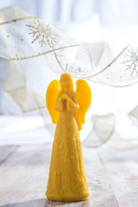 100 % NATURAL PURE BEESWAX CANDLE ORGANIC HANDMADE BEAUTIFUL ANGEL GIFT - Picture 1 of 6