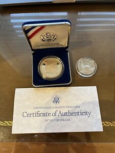 1987 Constitution Silver Proof Dollar and 1986 Liberty Proof Clad Half Dollar