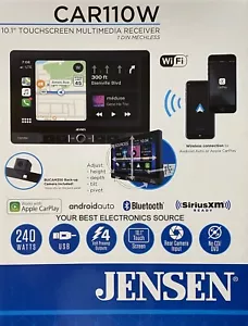 NEW Jensen CAR110W 1-DIN Digital Media Car Stereo w/ 10.1" Touchscreen, CarPlay - Picture 1 of 4