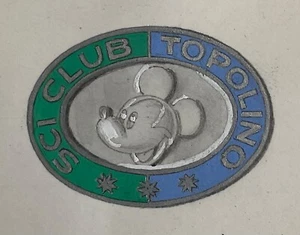 ARNOLDO MONDADORI EDITORE BOZZETTO DISTINTIVO SCI CLUB TOPOLINO 1967 + DOCUMENTO - Picture 1 of 8