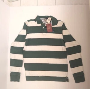 Abercrombie & Fitch Boys Sweater Green White Stripes Long Sleeve Shirt Vintage - Picture 1 of 9