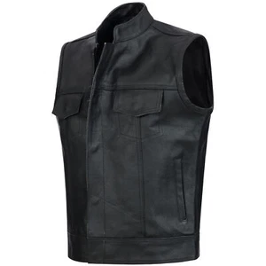 PAULGOS Lederweste Weste Kutte Leder Biker Rocker Motorrad Bikerweste BW4 - Bild 1 von 1