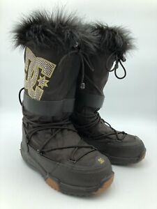 DC Shoes Chalet SE Womens 6 Brown Faux Fur Snow Boots