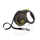 Flexi Black Design Tape Green Large 5m Retractable Dog Leash/Lead for dogs up to