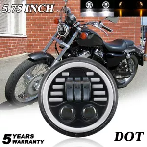 5.75" LED Headlight DRL for Honda Shadow VT 600 700 750 1100 VTX 1300 1800 H4-13 - Picture 1 of 12