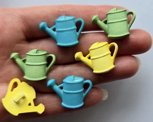Craft Buttons WATERING CAN Cans Garden Gardening Sewing Knitting Card Making - Picture 1 of 7