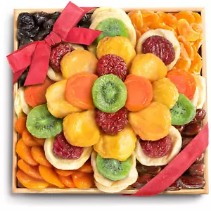 Sweet Bloom Dried Fruit Deluxe Tray Basket Arrangement for Holiday Birthday Heal - Picture 1 of 6