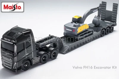 Maisto 1:64 Volvo FH16 750 Excavator Trailer Truck Model Diecast Metal Car - Image 1 of 3