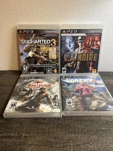 Sony PlayStation 3 Games 4 Bundle: Uncharted 3, L.A noire, Dead island,Far Cry 4 - Picture 1 of 10