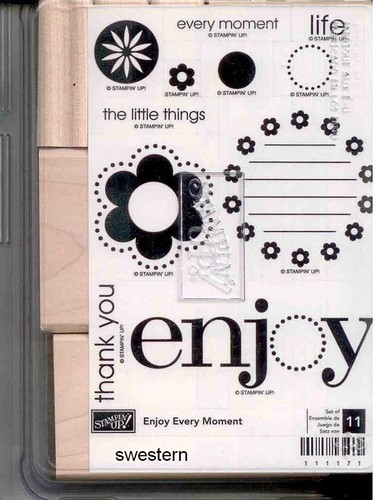 Stampin Up Enjoy Every Moment Set NEW Wood UM Retired Thank you little ...